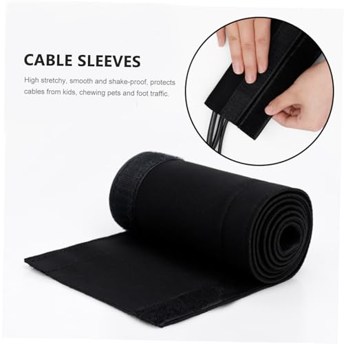 SHINEOFI Funda organizadora para cables de neopreno negra elástica para computadora, TV y cables USB, cubierta protectora para evitar enredos, desgaste y daños para oficina y uso doméstico miniatura 7