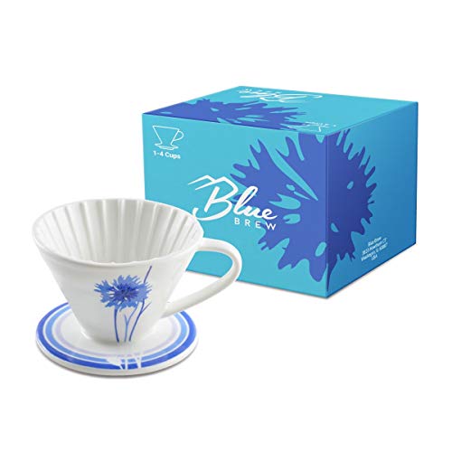 Blue Brew Bb1002 Pour Over Coffee Dripper, Size 02 Ceramic Cone Coffee Maker (1-4 Cups) #TOP7