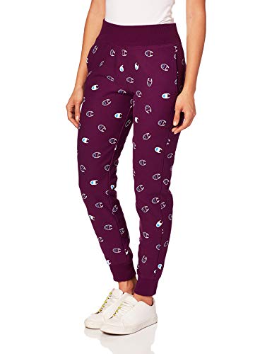 Champion LIFE Women's Reverse Weave Jogger AOP, Tossed C Logo Venetian Purple, Medium