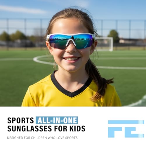 Image of FEISEDY Kids Polarized Sports Sunglasses, TR90 UV400 Baseball Cycling