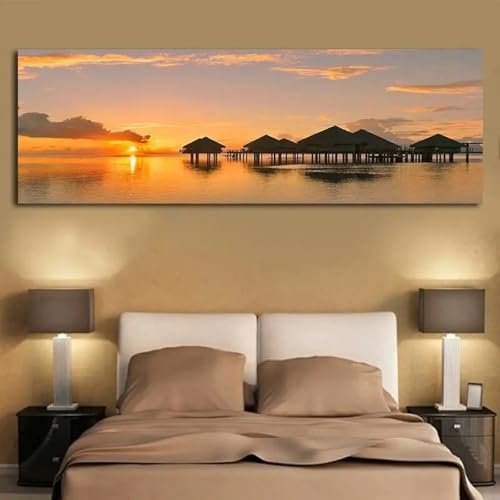 Toile paysage marin abstrait pour habiller un grand mur vide