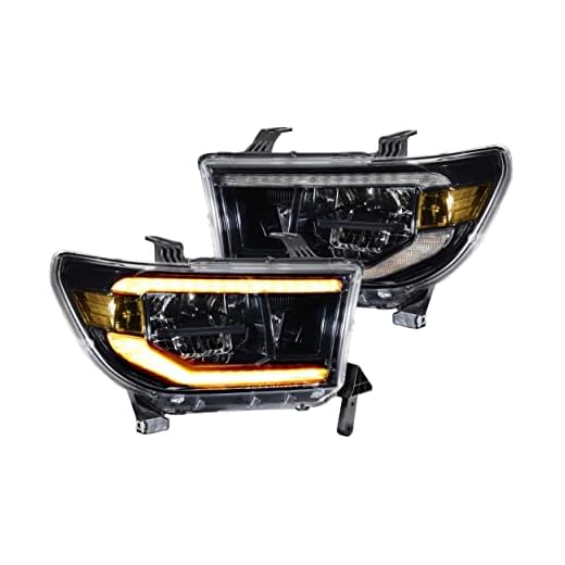 Morimoto XB LED Headlights Fits Toyota Tundra 07-13, Plug and Play Amber DRL Headlight Assemblies (LF533-A-ASM)