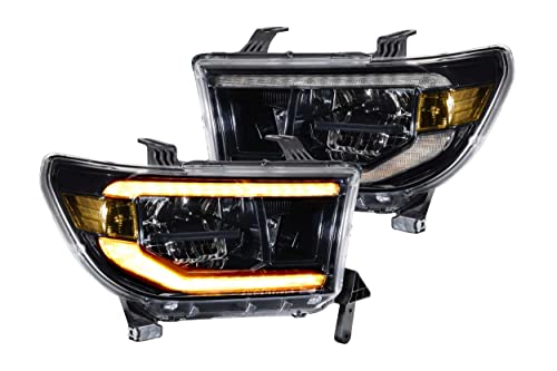 Morimoto XB LED Headlight OEM Upgrade Fits 2007-2013 Toyota Tundra, Plug and Play Amber DRL Headlight Assemblies with Sequential Switchback Turn Signals & UV Coated Lens (LF533-A-ASM)
