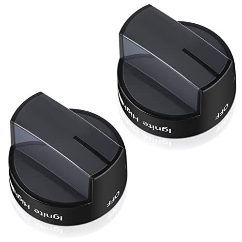 Image of W10339442 Whirlpool Stove Knobs, Cooktop Surface Burner Control Knobs Black Replacement Compatible with Whirlpool Gas Range /Stove /Oven, Replaces WPW10339442 PS11753188 (2packs)
