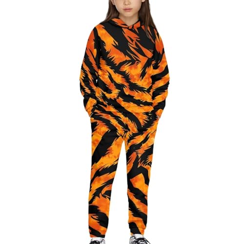 Kids Sweatsuit Youth Loose-Fit Top 2024 Trendy Comfy Casual Boys Jogging Suits Suitable for Most Occasions