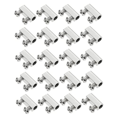 FUNOMOCYA 20 Sets Wire Rope Locker Wire Cable Clamps Steel Wire Rope Clip Wire Grip Clamp U Bolt Saddle Fastener Steel Wire Rope Cable Clamp Cable Wire Clips Wire Clamp Tool Copper Silver