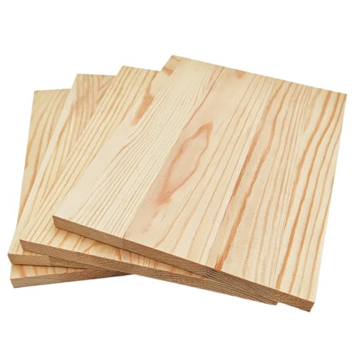 4 paneles rectangulares de madera sin terminar para manualidades, 20 x 15 x 1 cm, bloques de madera vacíos para tallar, pintar y quemar