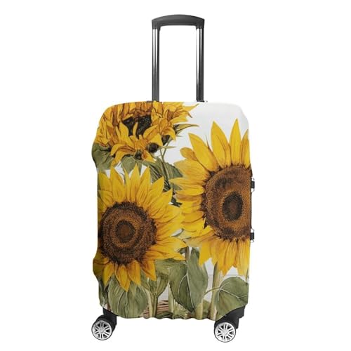 Carry on Luggage Cover Alluring Sunflowers Summer Suitcase Covers for Luggages Tsa Approved Travel Luggage Sleeve Protector Elastic Suitcase Protector Anti-Scratch Washable Fits 19-30 Inch Case -XL