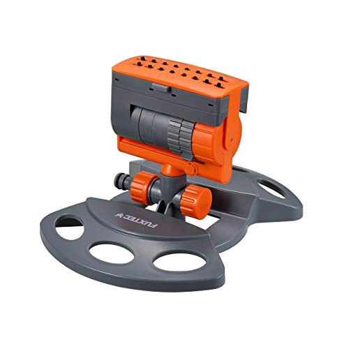 Fuxtec Rasensprenger Pendelregner FX-PRG1 Variabler Sprinkler für unterschiedlichste Anforderungen und Flächen von 9-216 m², Reichweite 3-18 m, Sprengweite 3-12 m, mit Standfuß