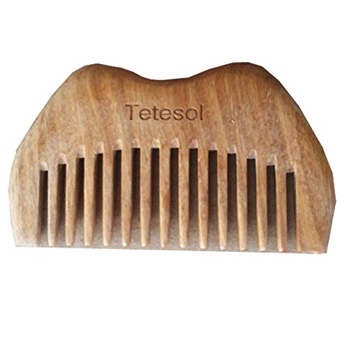 Tetesol Hair Comb - Wood with Anti-Static & No Snag Handmade Brush for Beard Head Hair