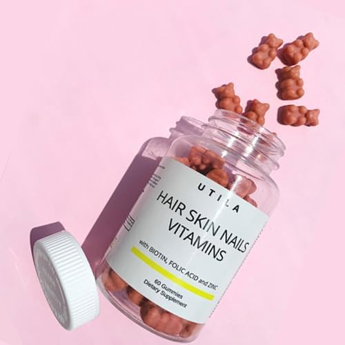 Hair Skin Nails Vitamins Gummies with Biotin, Folic Acid, Zinc | Healthy Hair, Nourish Skin, Strengthen Nails | 60 Count - Image 2
