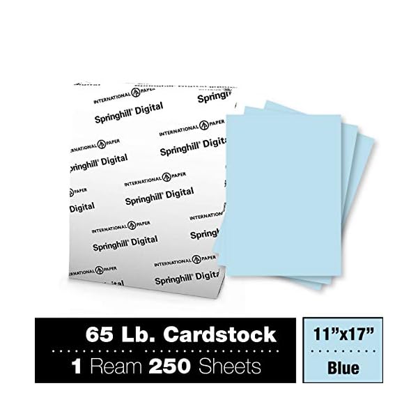Springhill 11” x 17” Blue Colored Cardstock Paper, 67lb Vellum Bristol