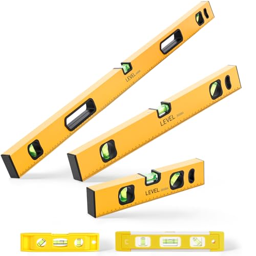 Kingdder 5 Piece Spirit Level Set, Magnetic Torpedo Level Included