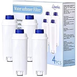 Filtro Suavizador Queta 4pcs Filtro Suavizante para Cafetera Delonghi, Serie ECAM, ESAM, ETAM, BCO, Reemplazo de Filtros de Cafetera Cartuchos de Filtro de Agua Suavizador de Carbón Activado para Filtro DLSC002