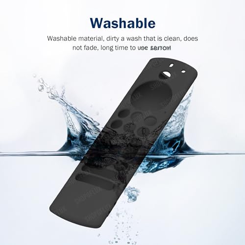 Image of SHOPOFLUX Silicone Tv Remote Cover Compatible with Amazon Basics Smart LED TV Remote Protective Cover (Black)