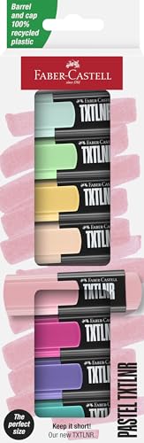 Faber-Castell 154218 - Set di evidenziatori TXTLNR, 8 pennarelli pastello per bambini e adulti, mini
