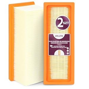 2x Vellto Filter Für Staubsauger Kompatibel Mit Kärcher SE 5.100 6.100 3001 2001 A 2801 2501 2701 2601 NT 181 Motor Waschbar Flachfaltenfilter Leistungsstark Langlebig Luftreinigung Ersatzteil