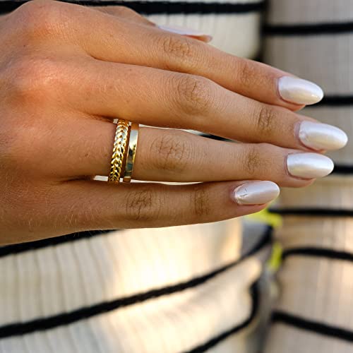 Espere Simple Flat Band Ring 2.5Mm Wide Bold Stacker | Classic Fine Stacking Ring Rhodium Plated Sterling Silver | Statement Ring For Women Jewelry Gift #TOP2