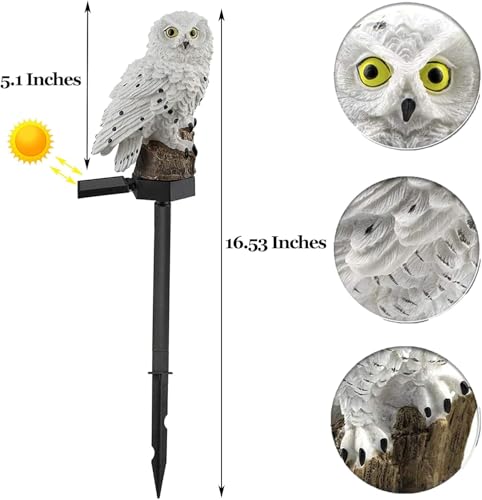 Image of JASIFS OWL Garden Solar Lights Outdoor OWL LED Waterproof Garden Stake Lights, Lawn Lamp Light for Garden, Balcony, Patio, Yard Landscape Lighting