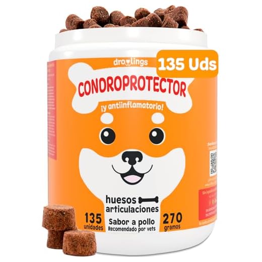Droolings Condroprotector Perros y Antiinflamatorio con 135 masticables Vet Suplemento Natural para Cadera y Articulaciones