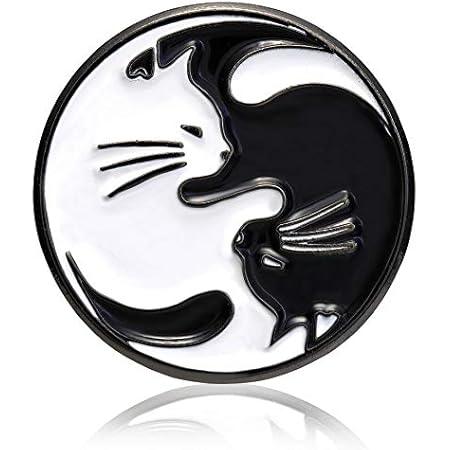Amazon Don Flyee 猫 太極図 ピンバッジ ピンズ バタフライクラッチ 合金製 C0054 バッジ おもちゃ