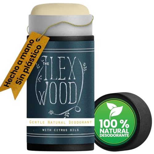 The Ilex Wood - Desodorizante natural suave com óleos cítricos - 70 ml. Desodorizante natural vegano, feito à mão, sem plástico, sem álcool, sem bicarbonato de sódio, ecológico