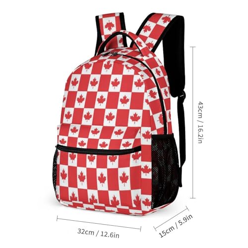 Canadian Flag 3 PCS Backpack Set Casual Daypack with Insulated Lunch Bag & Pencil Case2