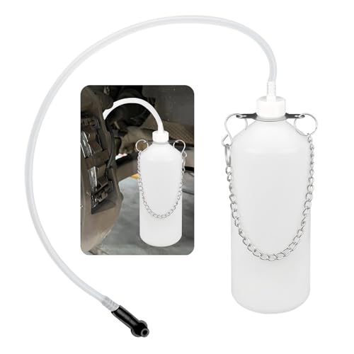 Purthog 1L Car Brake Bleeder Bottle Kit Includes Chain/23.03" Brake Bleeder Hose/Adapter,One Man Brakes Bleeders Kit for Bleeding Vehicle Systems,Essential Cars Brakes Fluid Bleeders Kits