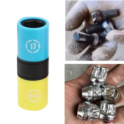 DPTOOL Half Size Lug Nut Socket Set 1/2” Drive Impact Flip Socket Set Metric 6 Point Non-Marring Thin Wall Double Ended Wheel Lug Nut Socket for Removal of Swollen, Dented and Deformed Lug Nuts - Thumbnail 6