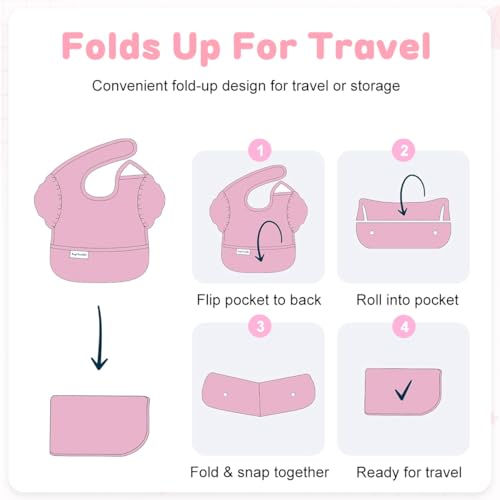 Image of SNOWIE SOFT Sleeved Bib Baby Bib with Pocket, Toddler Bib, Smock, Washable and Lightweight Waterproof Fabric, Fits Bibs for Baby 6 Months+