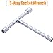Mini 3 Way T-Handle Socket Wrench 8mm/10mm/12mm T-type Hand Repair Spanner Tool for Repairing Bicycle, Car,Motorcycle