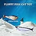 ugdurwp Realistic Floppy Fish Cat Toy with Catnip Toys for Cats Interactive Cat Toys for All Breeds Tap-Activated 3 Flapping Mode Sardine/Yellow Croaker,7.1 Inches,with Catnip,Rechargeable
