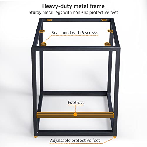 Yaheetech 24" Metal Barstools Set Of 4 Counter Height Bar Stools Backless Industrial Stool Modern Upholstered Leather Stools Dining Cafe Chair Brown #TOP6