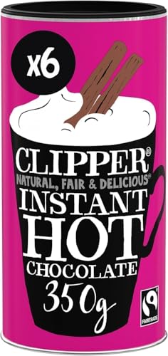 Clipper Instant Hot Chocolate 6X 350g Tubs (2.1kg) | Bulk Buy for Home & Office | Eco-Conscious Fairtrade | Add Water Hot Chocolate | Luxury Drinking Chocolate