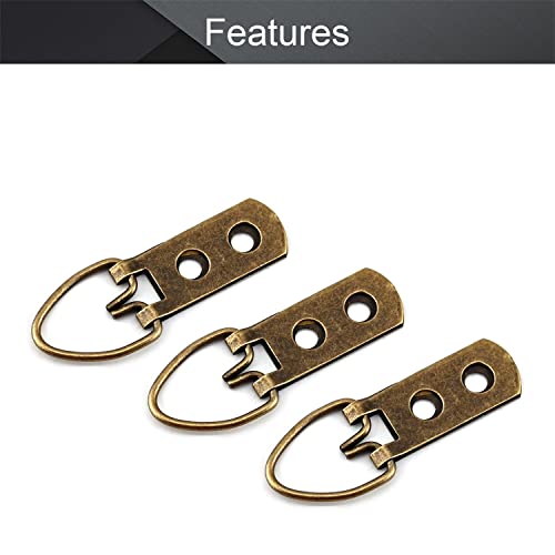 Image of MroMax 10PCS Ring Picture Frame Buckle 2.13 inch x 0.63 inch Bronze Tone Assortment Kit for Home Decoration Picture Frames Photo Hanging Solutions