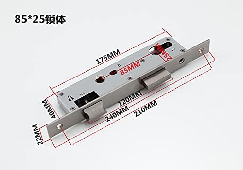 304ss Mortice Sash Lock - Deadlock for Enhanced Security - Fits Sliding and Garage Doors - 8520/25/30/35 Lock Body(85x25mm)