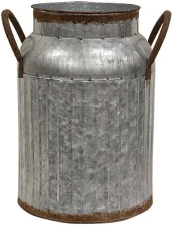 First of a kind Distressed Metal Ribbed Milk Can - Vintage Metal Milk can vase - Vintage Rustic Large Metal vase for Flowers vase Small