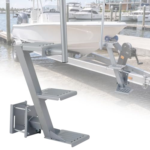 Upgraded Boat Trailer Steps, Heavy Duty 500 lbs Capacity, Anti-Slip 3-Step by Vtongen - Used condition - US$94.99