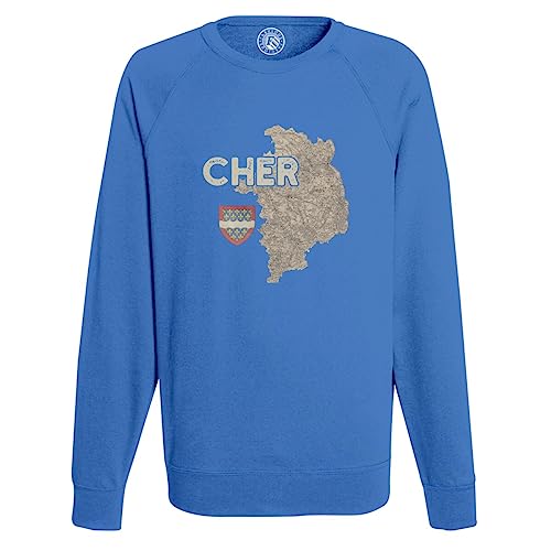 Sweat shirt homme Bourges carte ancienne rare aux finitions soignées