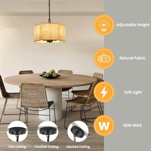 Lámpara colgante ajustable para sala de estar que soluciona techos bajos 3