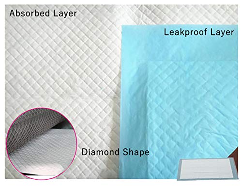 UHENG Disposable Premium Underpads by Hamazz Healthcare, 60x90 cm, Large, Leak-Proof & Super Absorbent, with 4 Corner Adhesive Silicone Release Tape, 20 Count, for Incontinence, Pets, Elderly and Baby