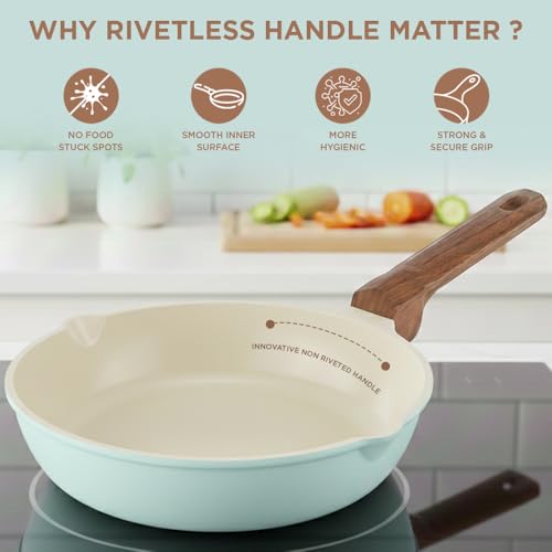 Image of Vinod Ceravit Non Stick Ceramic Frying pan - 20 cm, 1.5 Litre | PFAS & PFOA Free | 100% Toxin Free Cookware | Versatile Frypan for Omelet, Eggs & Everyday Kitchen Cooking | Gas & Induction Compatible