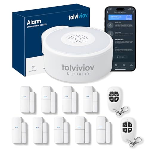 tolviviov Home Alarm System(2nd Gen), 12 Pieces Smart Home Alarm Security System DIY No Monthly Fee...