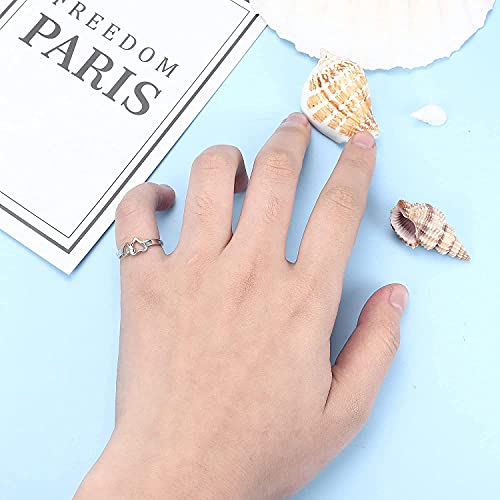 LOLIAS 3 PCS 925 Sterling Silver Open Toe Anelli