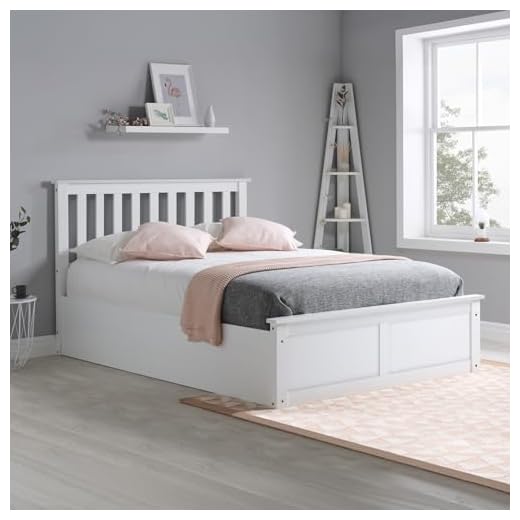 White Ottoman Storage Bed, Happy Beds Phoenix Wood Modern Bed Frame - 4ft6 Double (135 x 190 cm) with Memory Foam Mattress Included 27 White Ottoman Storage Bed, Happy Beds Phoenix Wood Modern Bed Frame - 4ft6 Double (135 x 190 cm) with Memory Foam Mattress Included