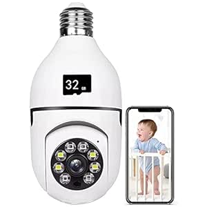 ISMIO WiFi Light Bulb Security Camera,1080p Wireless Light Socket Smart Cameras for Home Security 360° Security Cameras Wireless Outdoor Motion Detection Two-Way Audio asin的图片