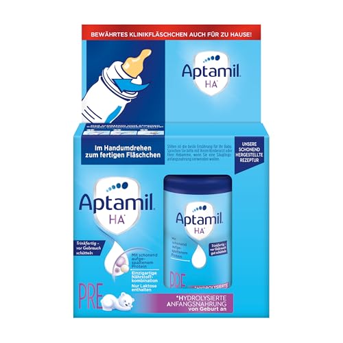 Aptamil HA Pre Trinkfertig – Hydrolysierte Anfangsmilch von Geburt an – 4 x 2 x 90 ml