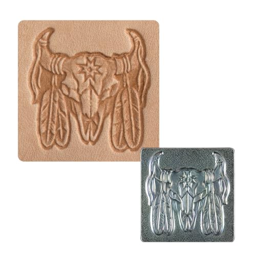 Tandy Leather 3-D Stamp, Crisp Detailed Design (Indian Skull)