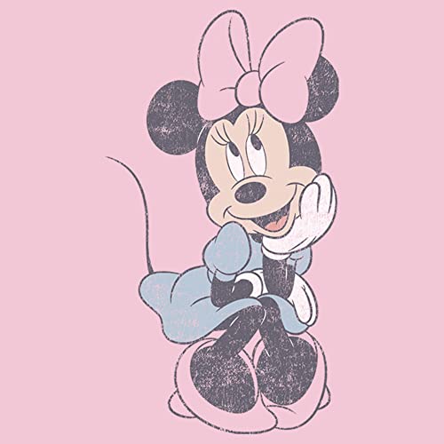 Disney Characters Simple Minnie Sit Girl's Solid Crew Tee2