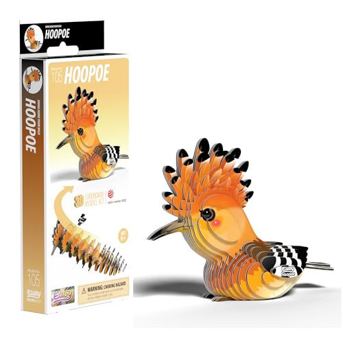 EUGY Hoopoe maquette 3D oiseau en carton biodégradable à monter soi-même